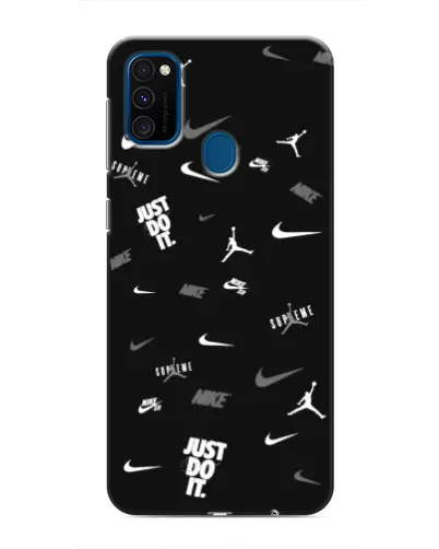 Чехол для Samsung Galaxy M31 с картинкой «Nike Black Pattern»