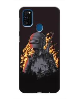 Чехол для Samsung Galaxy M31 с картинкой «PUBG — огненный силуэт»