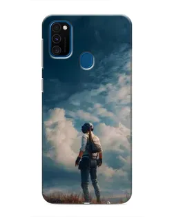 Чехол для Samsung Galaxy M31 с картинкой «Герой PUBG на скале»