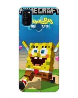 Чехол для Samsung Galaxy M31 с картинкой «Губка Боб Minecraft»