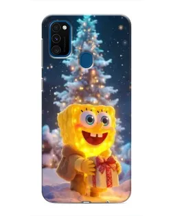 Чехол для Samsung Galaxy M31 с картинкой «Рождественский Спанч Боб»