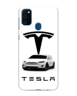 Чехол для Samsung Galaxy M31 с картинкой «Tesla White Style»