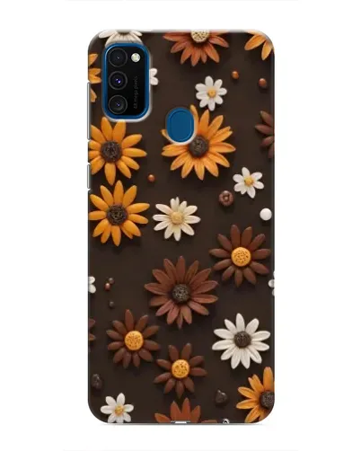 Чохол для Samsung Galaxy M31 з картинкою «Візерунок з маленьких соняшників»