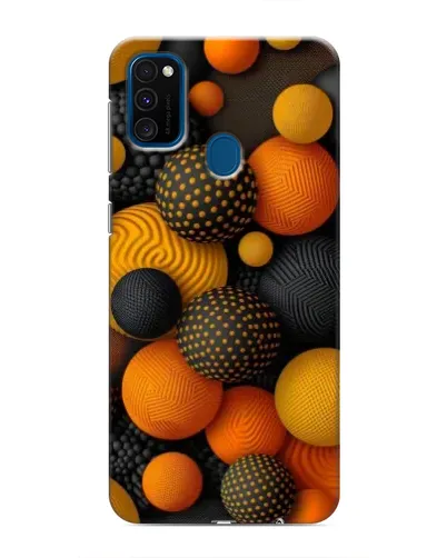 Чохол для Samsung Galaxy M31 з картинкою «Об'ємні помаранчеві сфери»
