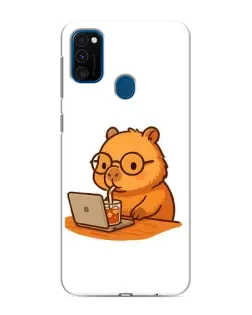 Чохол для Samsung Galaxy M31 з картинкою «Капібара з ноутбуком»
