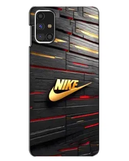 Чехол для Samsung Galaxy M31s с картинкой «Золотой Nike на металле»