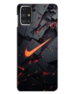 Чехол для Samsung Galaxy M31s с картинкой «Nike — эффект разломов»
