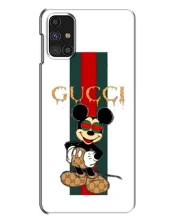 Чехол для Samsung Galaxy M31s с картинкой «Микки Маус Gucci — полосы»