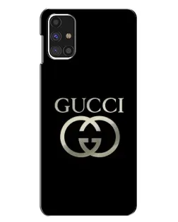 Чехол для Samsung Galaxy M31s с картинкой «Gucci — золото на черном»