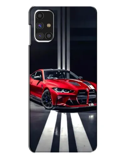 Чехол для Samsung Galaxy M31s с картинкой «Красная BMW на дороге»