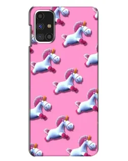 Чехол для Samsung Galaxy M31s с картинкой «Единороги на розовом»