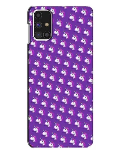 Чехол для Samsung Galaxy M31s с картинкой «Единороги на фиолетовом»