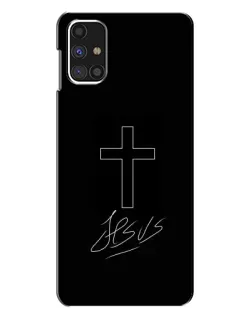 Чохол для Samsung Galaxy M31s з картинкою «Графічний хрест Jesus»