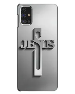 Чохол для Samsung Galaxy M31s з картинкою «Металевий хрест Jesus»