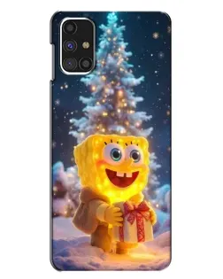 Чехол для Samsung Galaxy M31s с картинкой «Рождественский Спанч Боб»