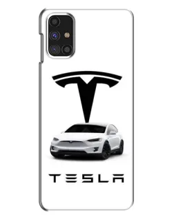 Чехол для Samsung Galaxy M31s с картинкой «Tesla White Style»