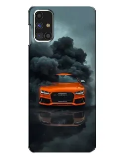 Чехол для Samsung Galaxy M31s с картинкой «Audi в облаках дыма»