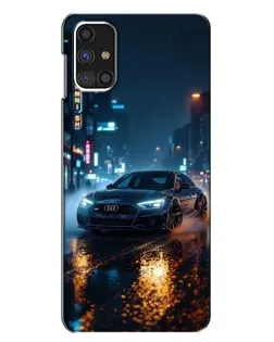 Чехол для Samsung Galaxy M31s с картинкой «Ночной город и Audi»