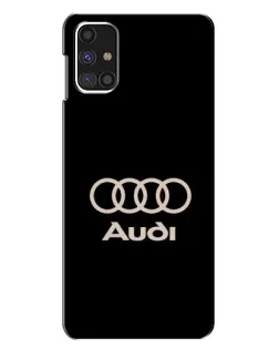 Чехол для Samsung Galaxy M31s с картинкой «Audi — золотой логотип»
