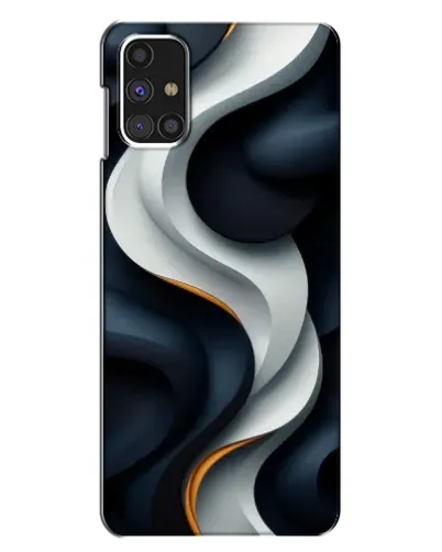 Чехол для Samsung Galaxy M31s с картинкой «Объемные черно-белые ленты»