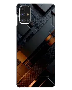 Чехол для Samsung Galaxy M31s с картинкой «Черные геометрические блоки»