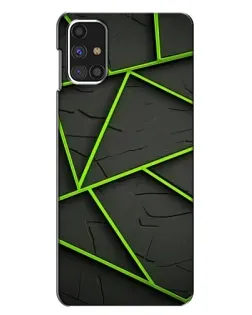 Чехол для Samsung Galaxy M31s с картинкой «Зеленые геометрические линии»