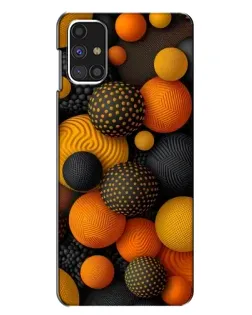 Чехол для Samsung Galaxy M31s с картинкой «Объемные оранжевые сферы»