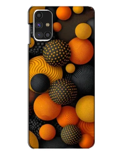 Чехол для Samsung Galaxy M31s с картинкой «Объемные оранжевые сферы»