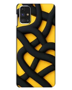Чехол для Samsung Galaxy M31s с картинкой «Черное желтое переплетение»
