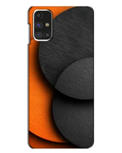 Чехол для Samsung Galaxy M31s с картинкой «Геометрия оранжевых кругов»