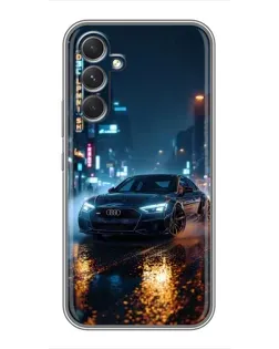 Чехол для Samsung Galaxy M32 5g с картинкой «Ночной город и Audi»