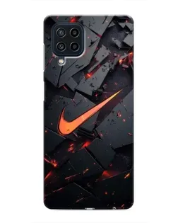 Чехол для Samsung Galaxy M32 с картинкой «Nike — эффект разломов»