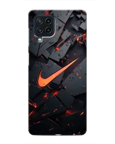 Чехол для Samsung Galaxy M32 с картинкой «Nike — эффект разломов»