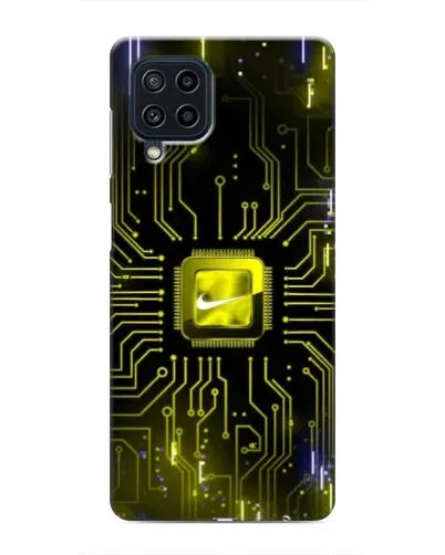 Чехол для Samsung Galaxy M32 с картинкой «Nike — золотая искра»