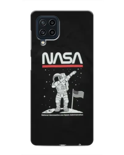 Чехол для Samsung Galaxy M32 с картинкой «NASA — шагаем по Луне»