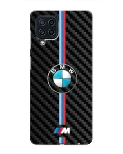 Чохол для Samsung Galaxy M32 з картинкою «Емблема BMW та карбон»