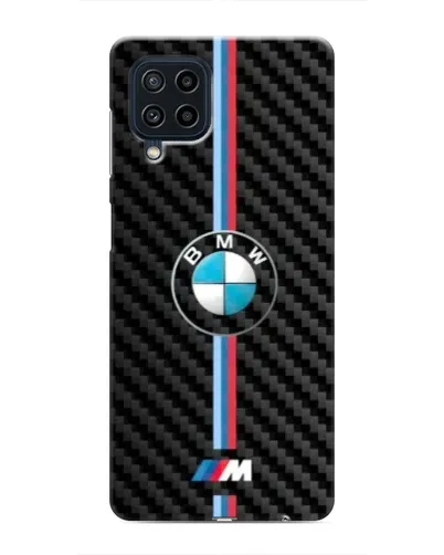 Чохол для Samsung Galaxy M32 з картинкою «Емблема BMW та карбон»