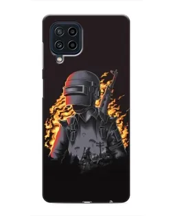 Чехол для Samsung Galaxy M32 с картинкой «PUBG — огненный силуэт»