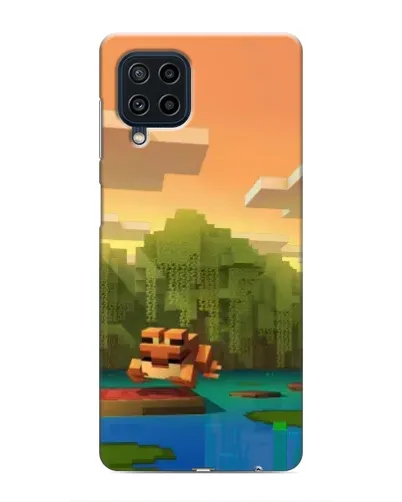 Чехол для Samsung Galaxy M32 с картинкой «Майнкрафт закат солнца»