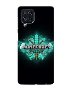 Чехол для Samsung Galaxy M32 с картинкой «Minecraft Diamond лого»