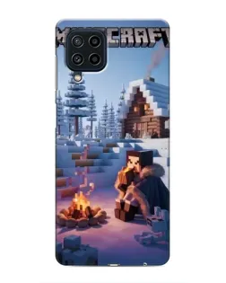 Чехол для Samsung Galaxy M32 с картинкой «Зимний Minecraft»