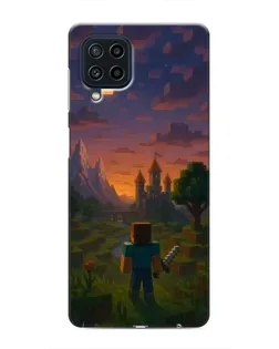 Чехол для Samsung Galaxy M32 с картинкой «Стив у башни»