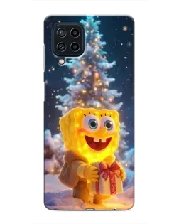Чехол для Samsung Galaxy M32 с картинкой «Рождественский Спанч Боб»