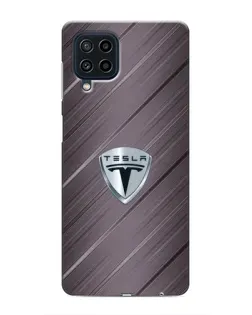 Чехол для Samsung Galaxy M32 с картинкой «Металлическая текстура Tesla»