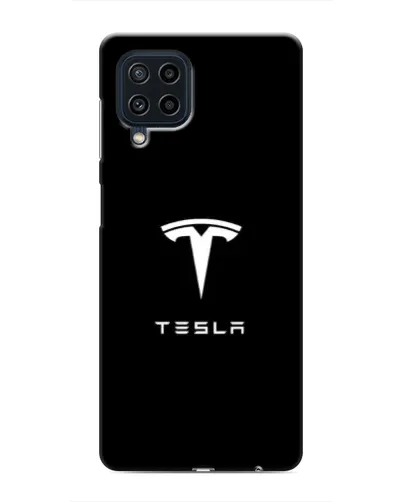 Чехол для Samsung Galaxy M32 с картинкой «Tesla White Logo»
