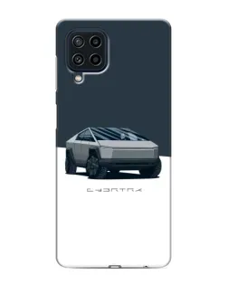 Чехол для Samsung Galaxy M32 с картинкой «Серебристый Cybertruck Tesla»