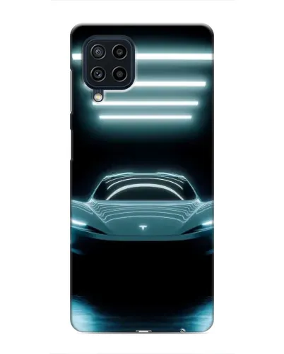 Чехол для Samsung Galaxy M32 с картинкой «Tesla в неоне»