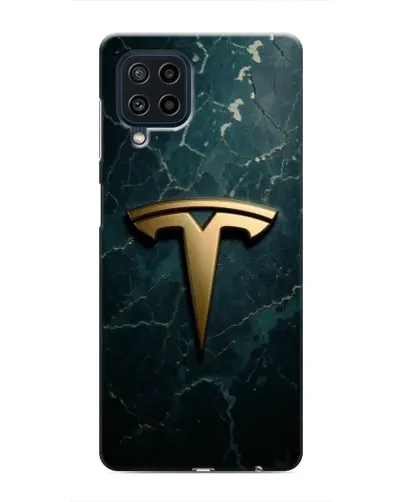 Чехол для Samsung Galaxy M32 с картинкой «Мраморная Tesla Gold»