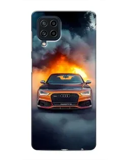 Чехол для Samsung Galaxy M32 с картинкой «Audi в огненном дыму»