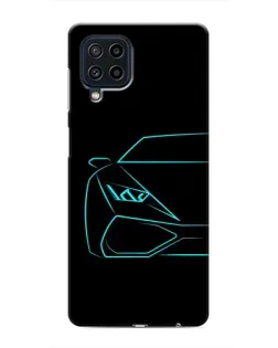 Чехол для Samsung Galaxy M32 с картинкой «Голубой силуэт Lamborghini»
